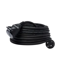 Diall Rallonge Électrique|Rallonge Électrique Et Enrouleur De Jardin-Rallonge noire H05VVF 3G1 5mm² 10m avec clapet
