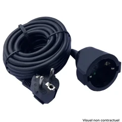 Zenitech Rallonge Électrique-Rallonge Schuko HO5VV-F 3G1,5mm² 10m - noir -