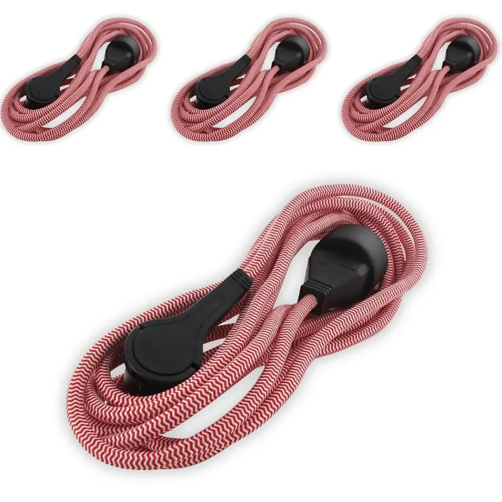 Chacon 4 rallonges textile fiche plate - 3m -