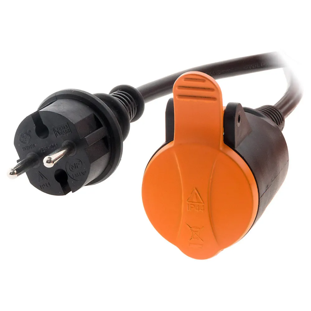 Zenitech Rallonge Électrique-Rallonge étanche 25m clip de fixation orange
