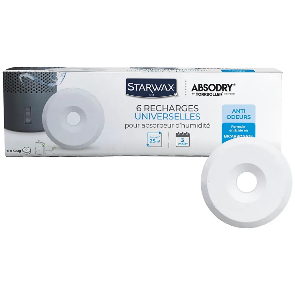 Starwax Absorbeur D'Humidité-6 recharges de 500g universelles pour absorbeur d'humidité