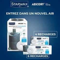 Starwax Absorbeur D'Humidité-6 recharges de 500g universelles pour absorbeur d'humidité