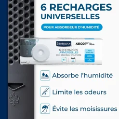 Starwax Absorbeur D'Humidité-6 recharges de 500g universelles pour absorbeur d'humidité
