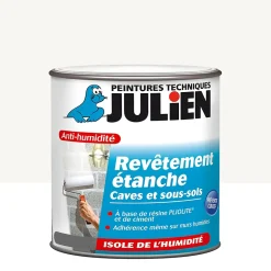 Julien Revêtement étanche à base de résine pliolite pour caves et sous sols mat blanc mat 2,5L