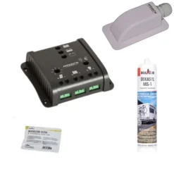 Antarion Régulateur de charge pour panneau solaire SMC20 + passe-toit + Dekasyl MS1 + lingette