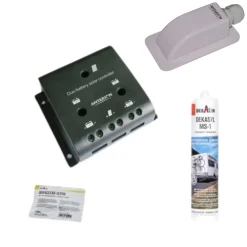 Antarion Régulateur de charge pour panneau solaire SDC10 + passe-toit + Dekasyl MS1 + lingette