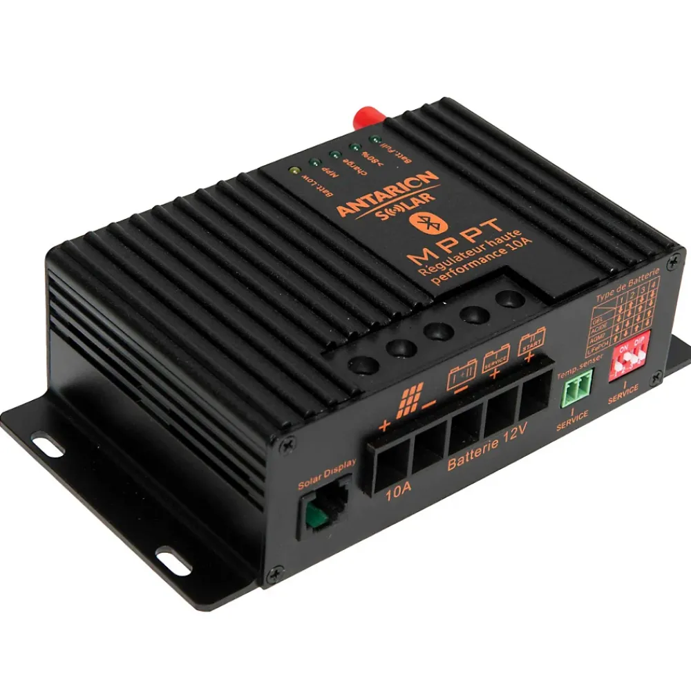 Antarion Régulateur de Charge Solaire MPPT 160W 10A Bluetooth Androïd IOS