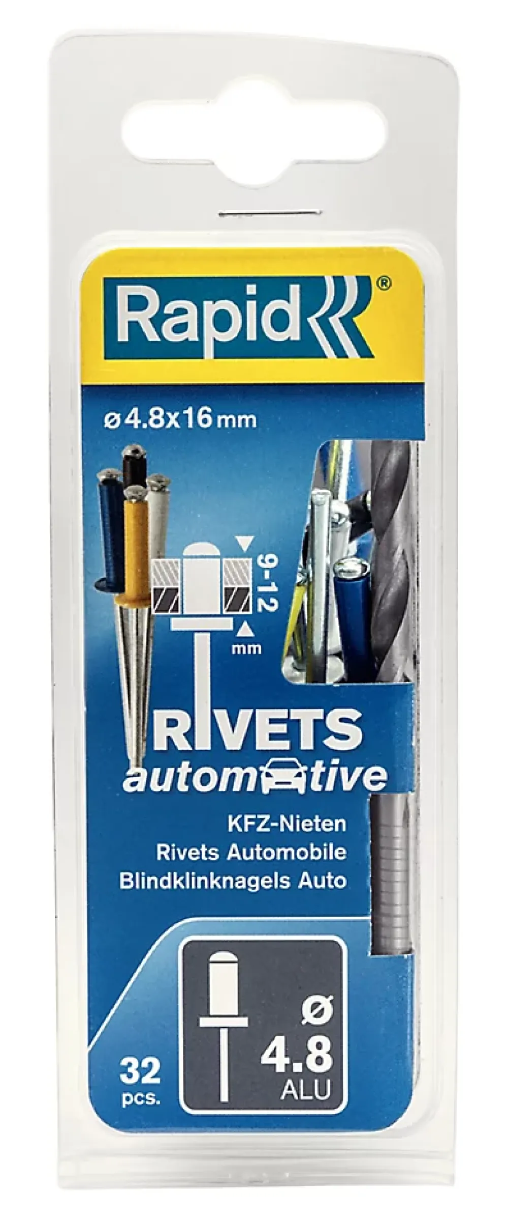 Rapid Rivet POP vendu par 32 5000404 en aluminium coloré Ø.4,8 x L.16 mm