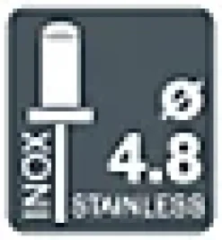 Rapid Rivets inoxydables Ø4.8x25mm Acier inoxydable et acier