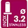 Rapid Rivets inoxydables Ø3.2x8mm Acier inoxydable