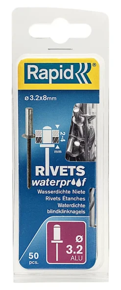 Rapid Rivet-Rivets étanches Ø3.2x8mm aluminium