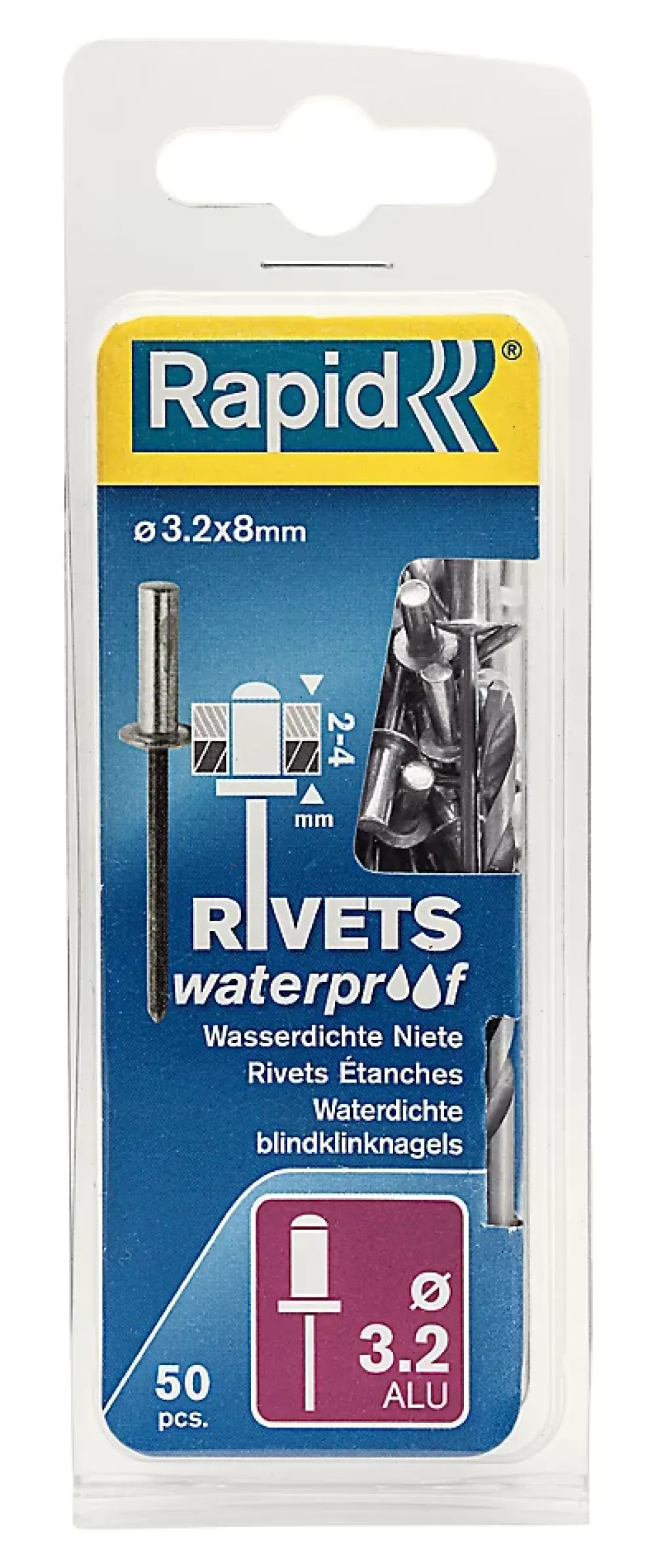 Rapid Rivet-Rivets étanches Ø3.2x8mm aluminium