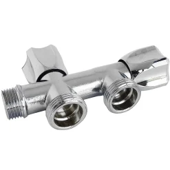Somatherm for you Robinet à clapet à double sorties pour l'alimentation de 2 machines à laver, Entrée Mâle 1/2