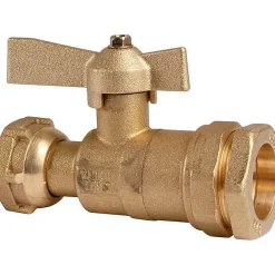 Comisa Robinet d'arrêt à boisseau sphérique - F 1' - Diamètre 25 mm - Avant et après compteur d'eau - Pour tube PE - Ravani