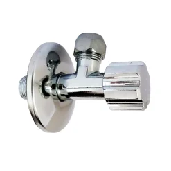 Somatherm for you Robinet d'arrêt équerre sous-lavabo long, Mâle 15/21 - Tube cuivre Ø10 mm