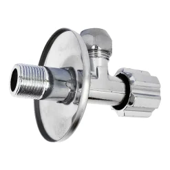 Somatherm for you Robinet d'arrêt équerre sous-lavabo long, Mâle 15/21 - Tube cuivre Ø10 mm