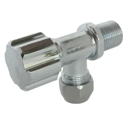 Schell Robinet d'arrêt équerre sous-lavabo court, Mâle 12/17 - Tube cuivre Ø10 mm