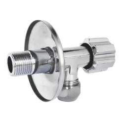 Schell Robinet d'arrêt équerre sous-lavabo long, Mâle 12/17 - Tube cuivre Ø10 mm