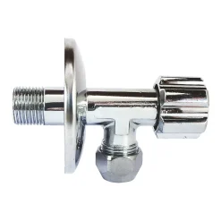 Schell Robinet d'arrêt équerre sous-lavabo long, Mâle 15/21 - Tube cuivre Ø10 mm