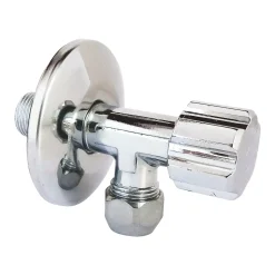 Schell Robinet d'arrêt équerre sous-lavabo long, Mâle 15/21 - Tube cuivre Ø10 mm
