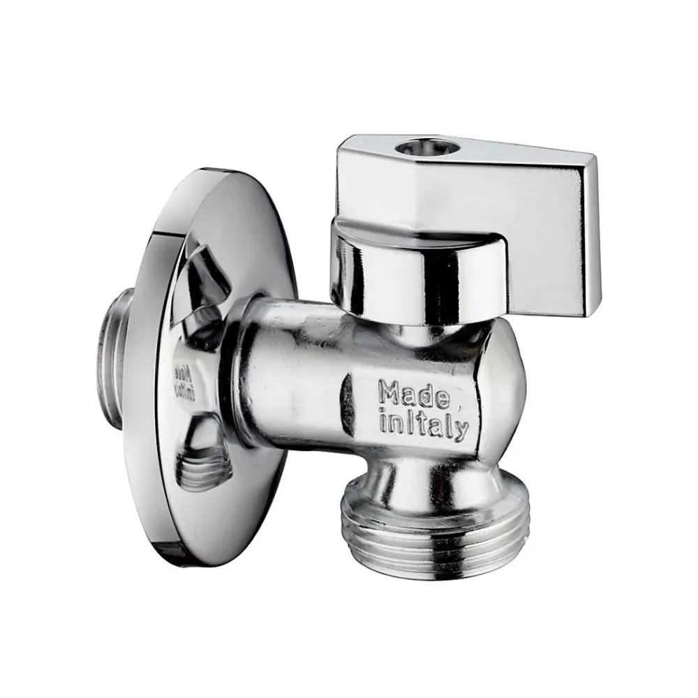 Kiamami Valentina Robinet De Machine À Laver À Bille Chromé Avec Rosace Inox 1/2X3/4