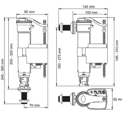 Dubourgel Robinet universel SX télescopique - Raccord diam : 3/8