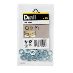 Diall Rondelle-Rondelles cuvettes en laiton ø 5mm - 25 pièces