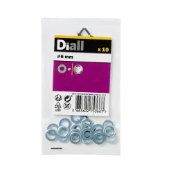 Diall Rondelle-Rondelles plates de taille moyenne en acier inoxydable A2 ø 6mm - 10 pièces