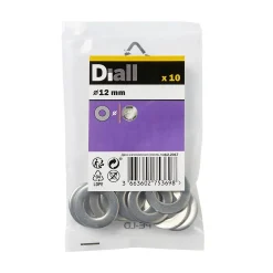 Diall Rondelle-Rondelles plates de taille moyenne en acier inoxydable A2 ø 12mm - 10 pièces