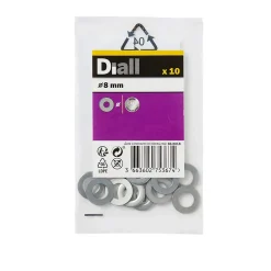 Diall Rondelles plates de taille moyenne en acier inoxydable A2 ø 8mm - 10 pièces