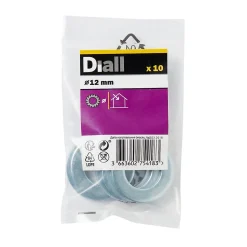 Diall Rondelle-Rondelles plates en acier au carbone ø 12mm - 10 pièces.