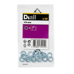 Diall Rondelle-Rondelles plates en acier au carbone ø 6mm - 10 pièces.