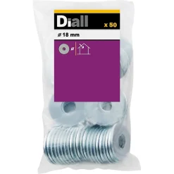 Diall Rondelles plates larges en acier au carbone ø 18mm - 50 pièces