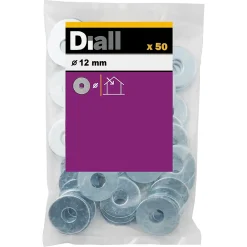 Diall Rondelles plates larges en acier au carbone ø 12mm - 50 pièces