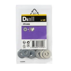 Diall Rondelles plates larges en inox ø 6mm - 10 pièces