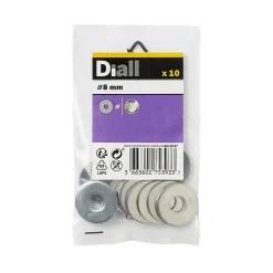 Diall Rondelle-Rondelles plates larges en inox ø 8mm - 10 pièces