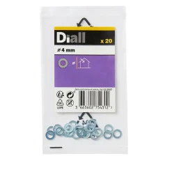Diall Rondelles plates étroites en acier au carbone ø 4mm - 20 pièces