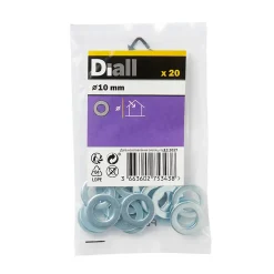 Diall Rondelle-Rondelles plates étroites en acier au carbone ø 10mm - 20 pièces