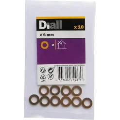 Diall Rondelles plates étroites en laiton ø 6mm - 10 pièces
