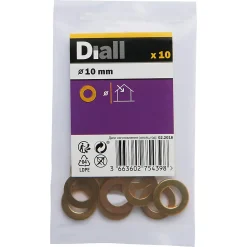 Diall Rondelle-Rondelles plates étroites en laiton ø 10mm - 10 pièces