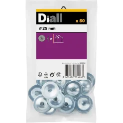 Diall Rondelle-Rondelles pour plaque de plâtre en acier au carbone ø 25mm - 50 pièces