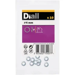 Diall Rondelle-Rondelles ressorts en acier au carbone ø 4mm - 10 pièces