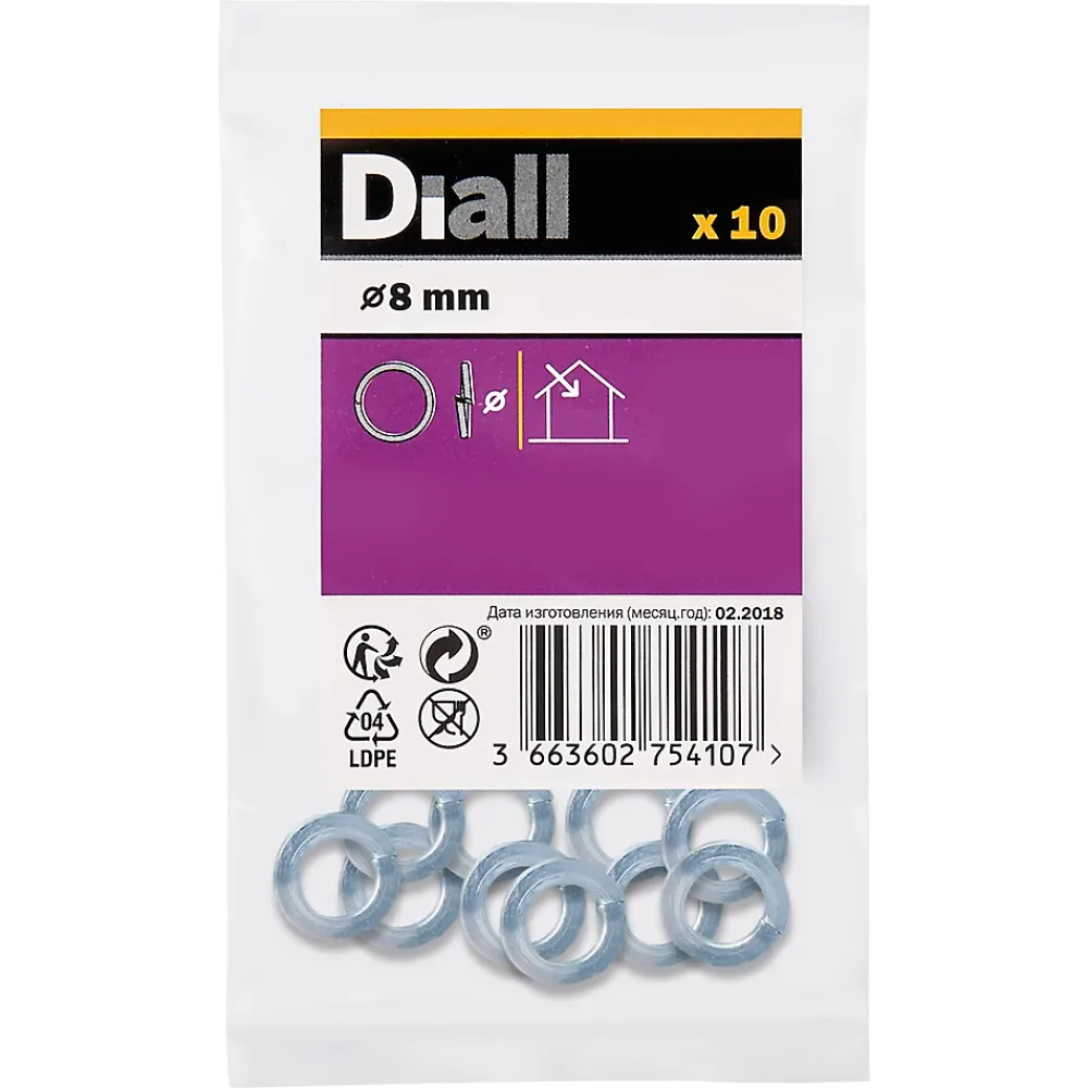 Diall Rondelle-Rondelles ressorts en acier au carbone ø 6mm - 10 pièces