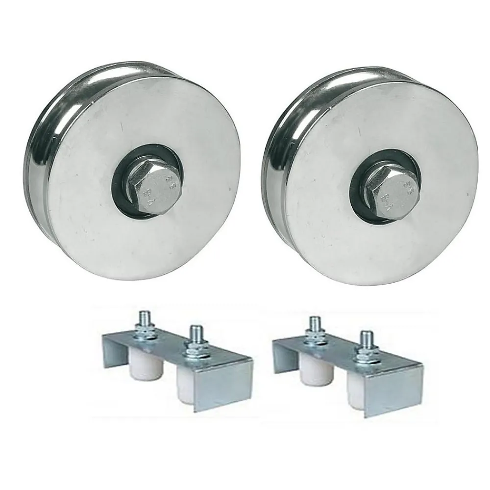 Parnells Accessoire De Corde, Câble Et Chaîne-Roue 125mm R-groove avec 2 BB & 30x40 Gate guides in bracket x2