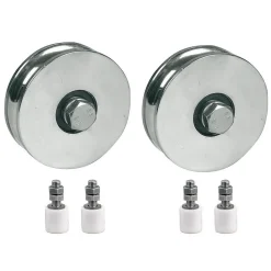 Parnells Accessoire De Corde, Câble Et Chaîne-Roue à rainure en R de 100mm avec 2 BB x2 & 40x60 Gate guide X4