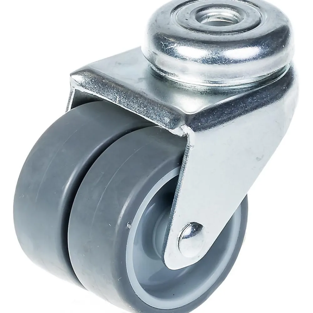 Parnells Roulette Et Roue-Roulette double 50mm 2" caoutchouc gris pivotante capacité 70kg