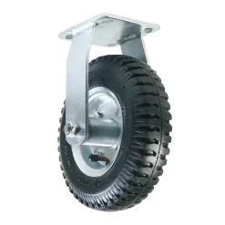 Euro Vanadium Roulette fixe gonflable diam 22 cm - max120 kg, platine 10x11,4 cm roue caoutchouc et aciers