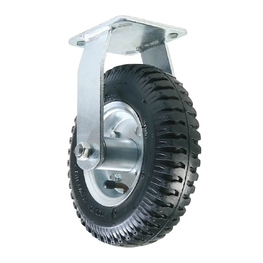 Euro Vanadium Roulette fixe gonflable diam 22 cm - max120 kg, platine 10x11,4 cm roue caoutchouc et aciers