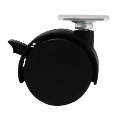 Roulette jumelée pivotante avec frein ø50 mm, plaque ø38 mm, charge max 40kg