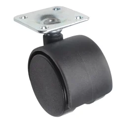 Roulette jumelée pivotante sans frein ø40 mm, plaque, charge max 30kg